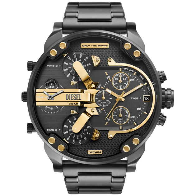 Diesel Mr. Daddy 2.0 Chrono Gunmetal Gold SS | Watches.com