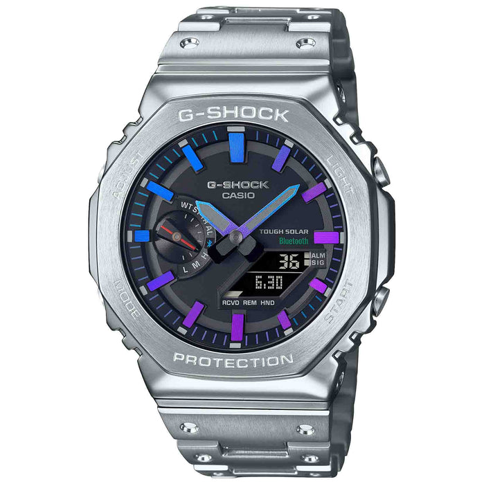 G-Shock GMB2100 40th Anniversary Full Metal Solar Silver angled shot picture