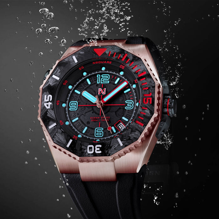 Nsquare Ocean Speed Diver Swiss Automatic Rose Gold angled shot picture