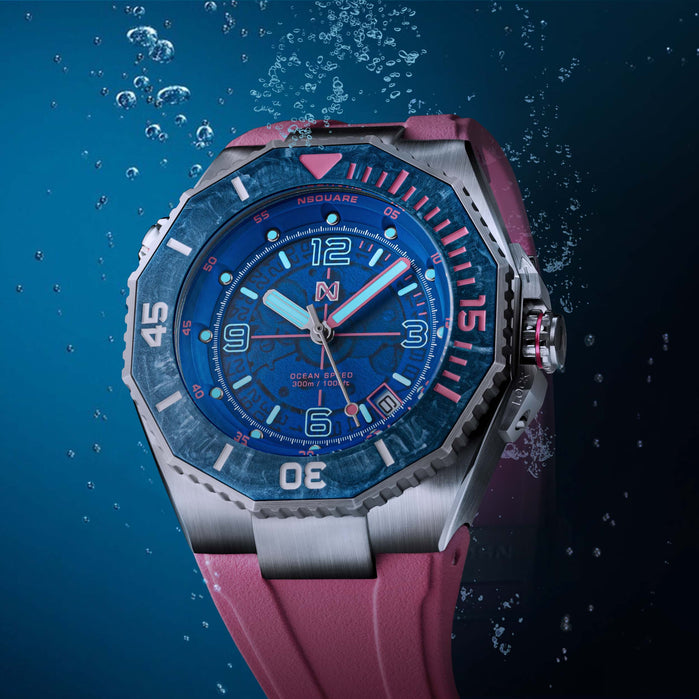 Nsquare Ocean Speed Diver Swiss Automatic Pink angled shot picture