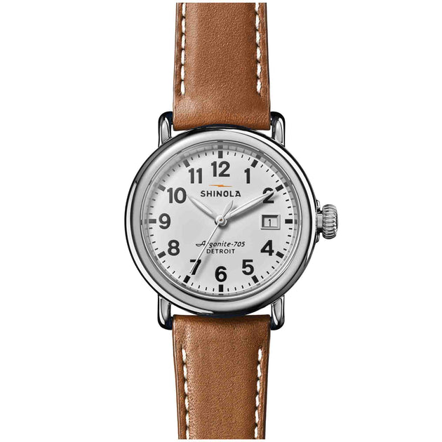 Shinola Runwell 36mm White Velvet | Watches.com