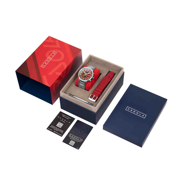 Cadola Surtees Meca Quartz Chronograph Diablo Red – Watches.com