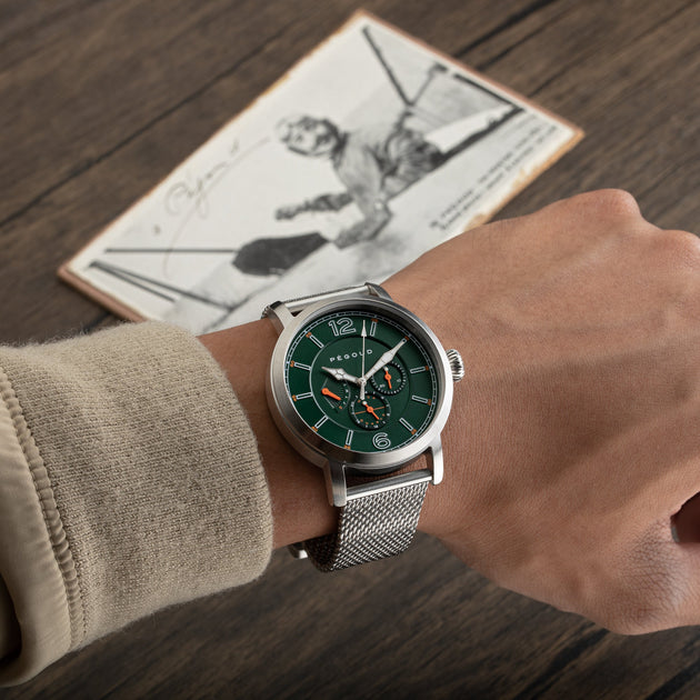 Pegoud Premiere Retro Calendar Meca-Quartz Chronograph Green