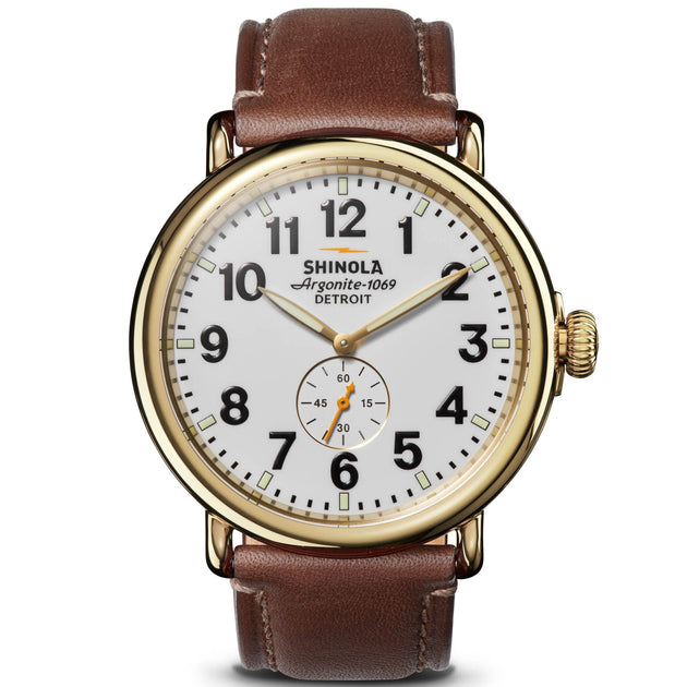 Shinola Runwell Subsecond 47mm White | Watches.com