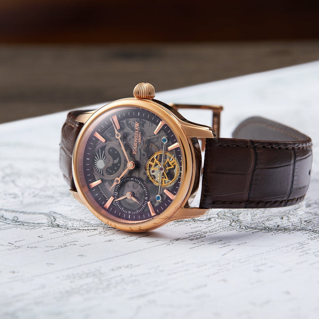 Thomas Earnshaw Heritage Longitude Shadow Automatic Cherry Brown