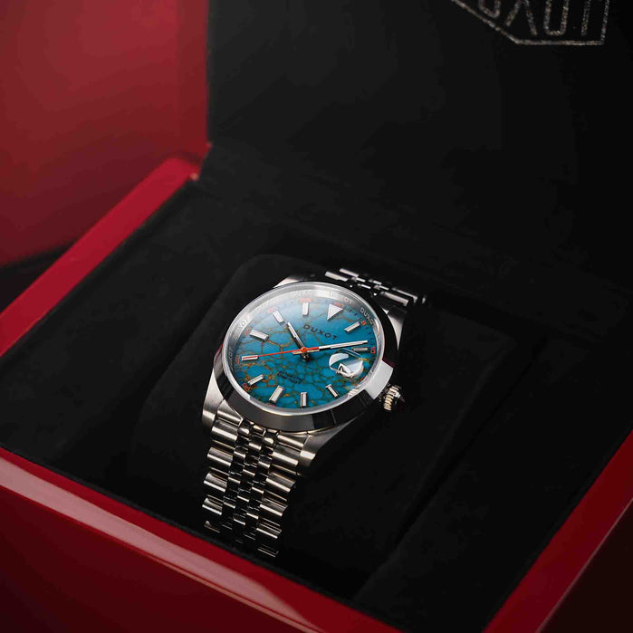 Duxot Vezeto Automatic Turquoise Limited Edition angled shot picture