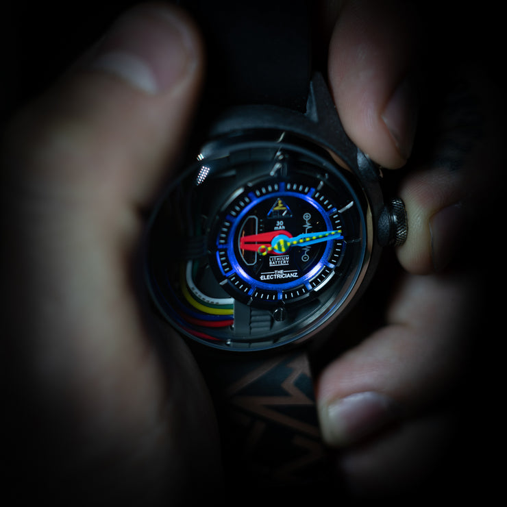 The Electricianz Carbon Z 42mm Black Leather