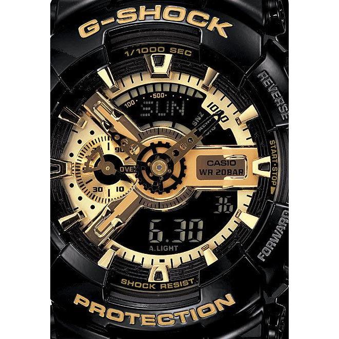 G-Shock GA-110GB Black & Gold Special Edition Ana-Digi Black Gold angled shot picture