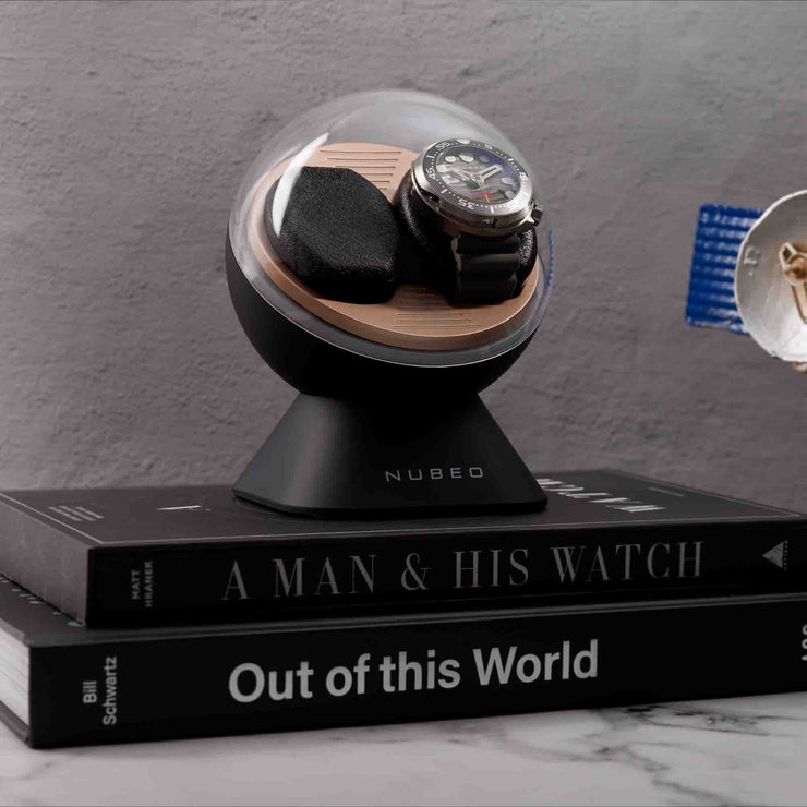 Mainspring Satellite Dual Slot Watch Winder Gemini Black