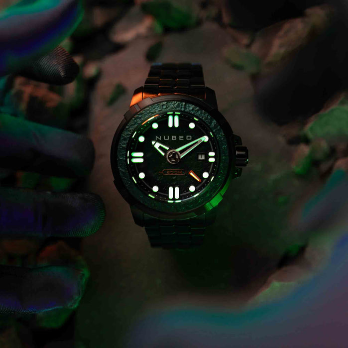 Nubeo Apollo Automatic Forest Green Limited Edition angled shot picture