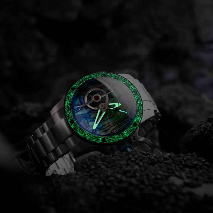 Nubeo Curiosity Evolution Automatic Abalone Limited Edition angled shot picture