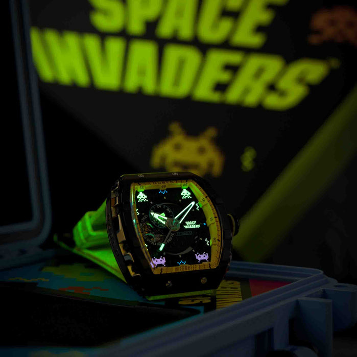 Nubeo Magellan Automatic Space Invaders Cosmic Green Limited Edition angled shot picture