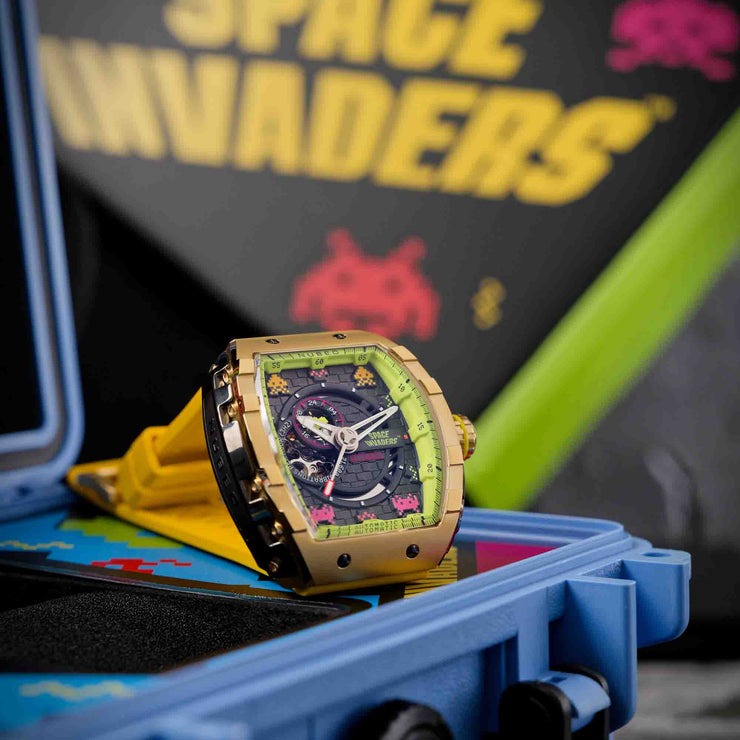 Nubeo Magellan Automatic Space Invaders Solar Gold Limited Edition