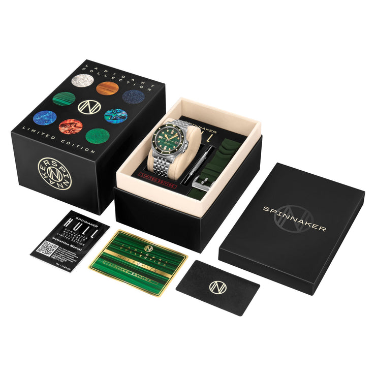 Spinnaker x Watches.com Hull Commander Automatic Malachite Limited Edition