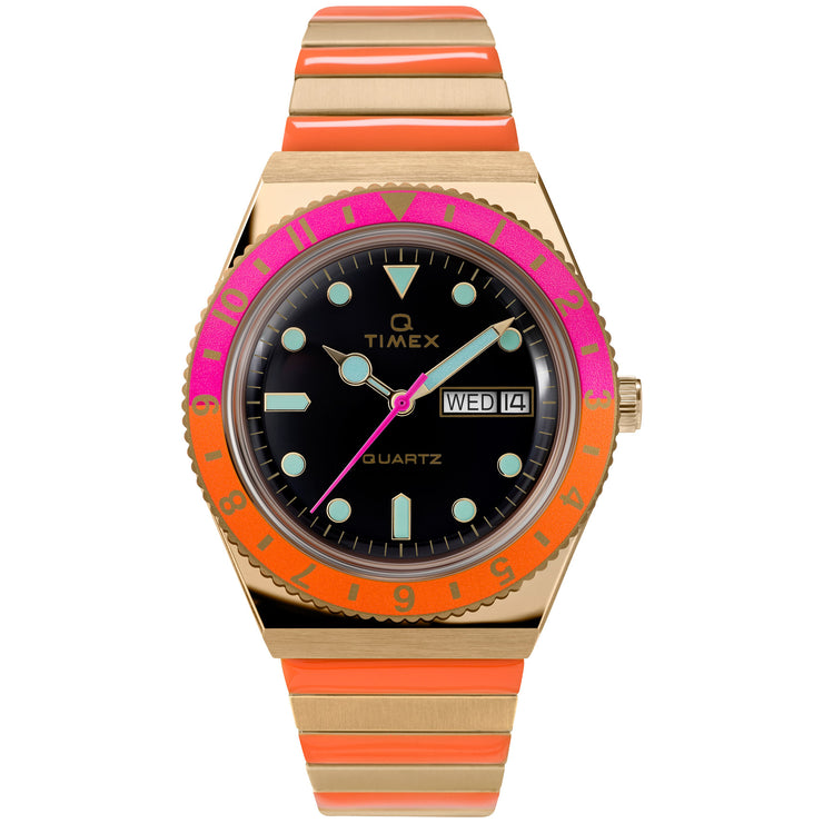 Timex Q Malibu Orange Pink Gold SS