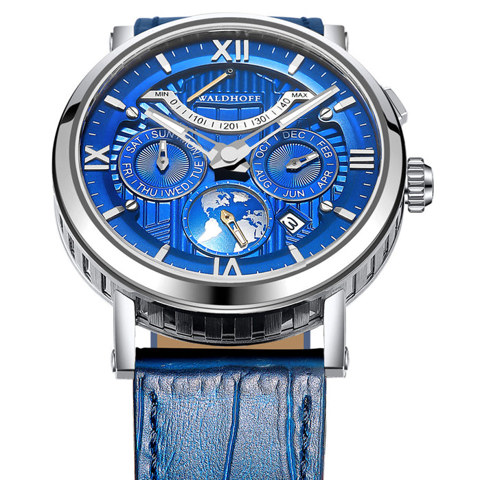 Waldhoff Multimatic II Automatic Royal Blue angled shot picture