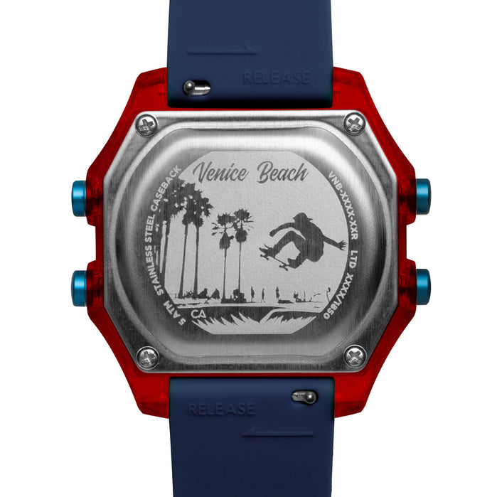 California Watch Co. Venice Beach Digital Red White Navy angled shot picture