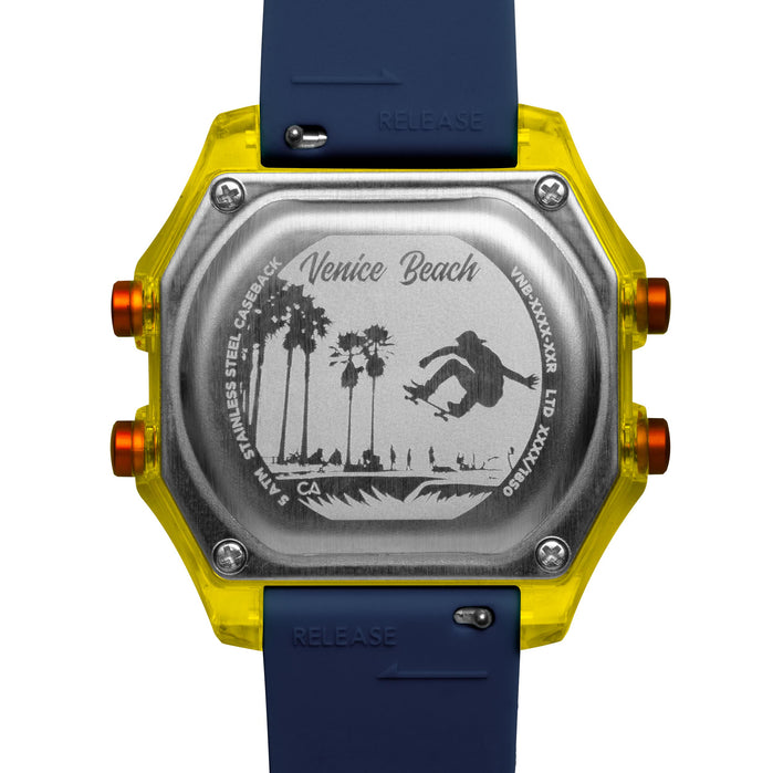 California Watch Co. Venice Beach Digital Yellow Blue Navy angled shot picture