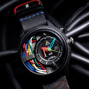 The Electricianz Carbon Z 45mm Black Leather