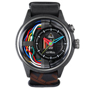 The Electricianz Carbon Z 45mm Black Leather