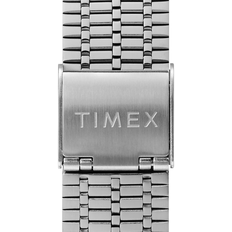 Timex Q 1979 Reissue 38mm Silver Green Black