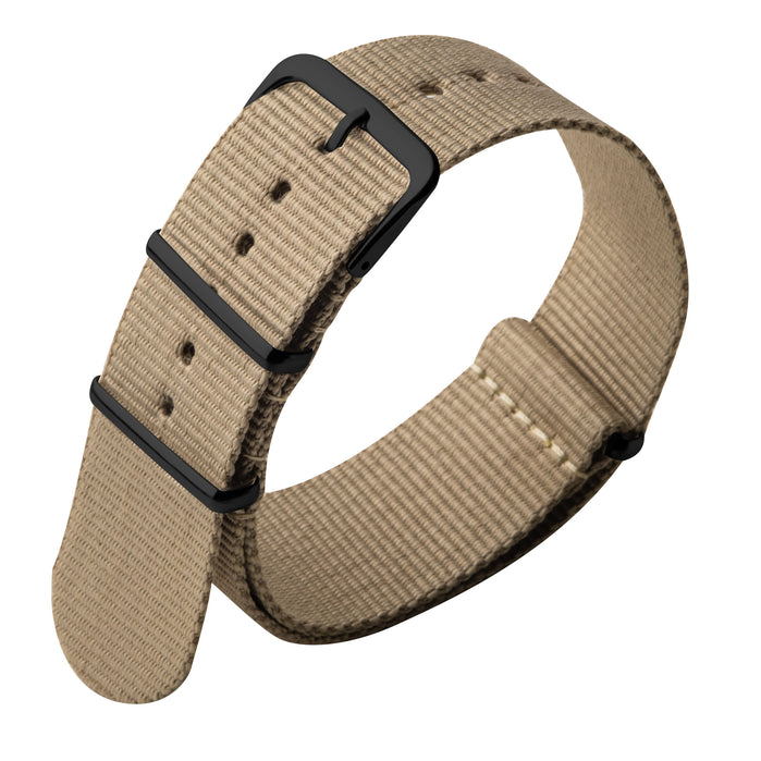 Xeric 22mm Military Strap Sand with Gun Hardware angled shot picture