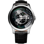 Xeric Triptych Automatic Wandering Hour Stone Edition Black Mother of Pearl