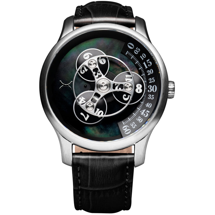 Xeric Triptych Automatic Wandering Hour Stone Edition Black Mother of Pearl