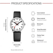 Mondaine Evo2 Railways Swiss 35mm Silver Black