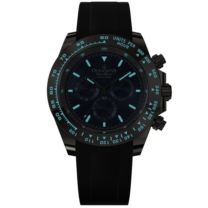 Oceaneva WaveRacer 1000M Grade 5 Titanium Automatic Chrono Blue Limited Edition angled shot picture