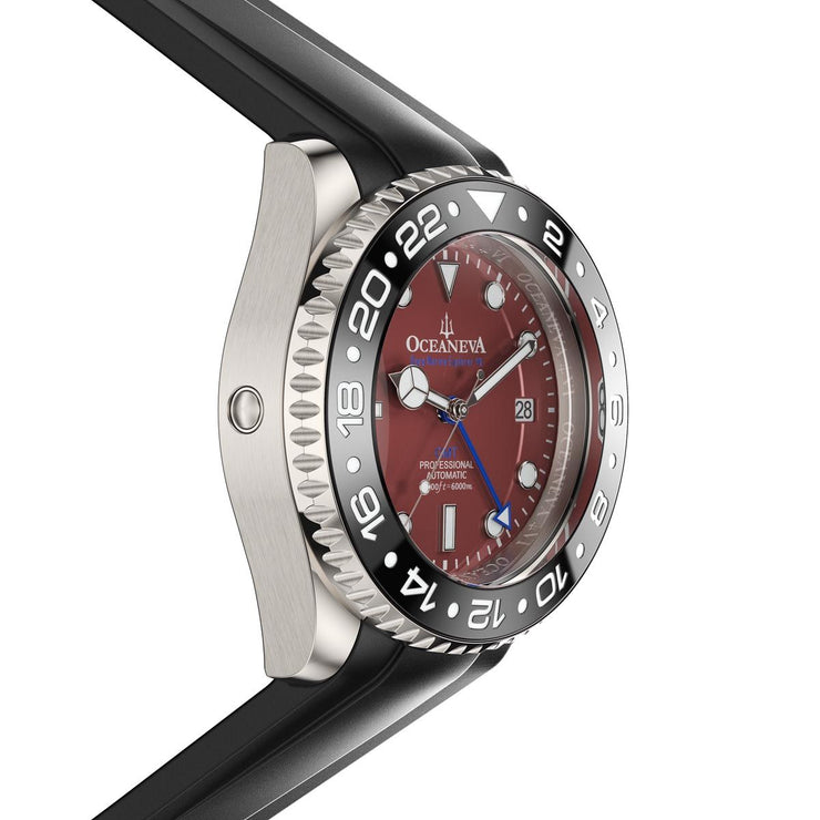 Oceaneva 6000m GMT Deep Marine Explorer VI Grade 5 Titanium Automatic Burgundy