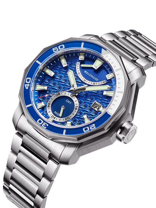 Manufaktur Waldhoff Seawolf II Royal Blue angled shot picture