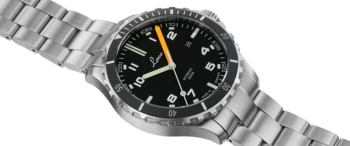 Laco Squad Watch Himalaya Swiss Automatic 42mm Black Dial angled shot picture