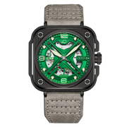 OLTO-8 IRON-X Square Skeleton Automatic Watch Green