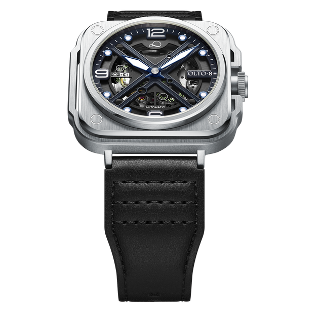 OLTO-8 IRON-X Square Skeleton Automatic Watch Silver – Watches.com
