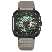 OLTO-8 IRON-EX Square Skeleton Automatic Watch Green