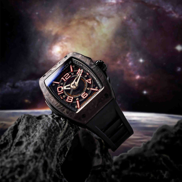 Nubeo x Watches.com Forged Carbon Parker Automatic Limited Edition angled shot picture