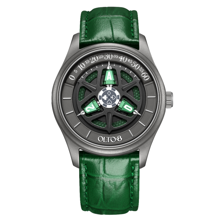 OLTO-8 King 3D Satellite Hour Wheel Automatic Jade Green