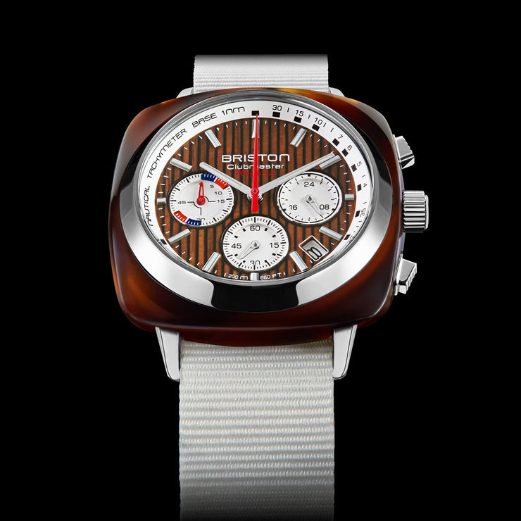 Briston Clubmaster Regatta Chronograph Walnut White 262142.SA.T.2W