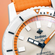 Zodiac ZO9591 Super Sea Wolf Ceramic Swiss Automatic White Orange