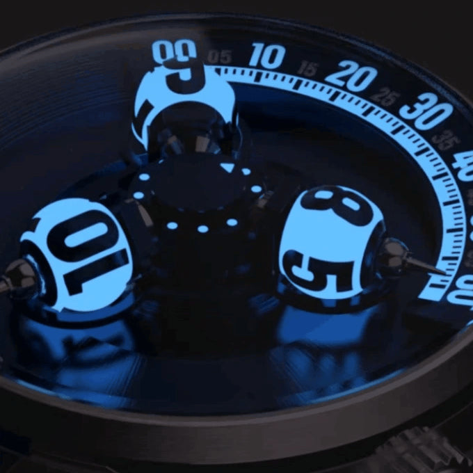 Vortichron TimeOrb 3D Wandering Hour Midnight Black Limited Edition angled shot picture