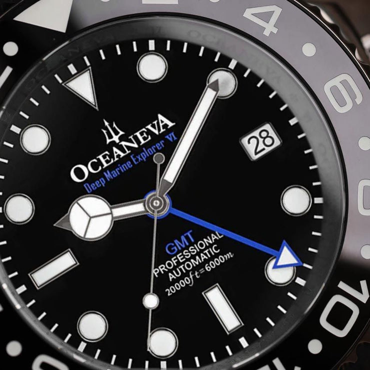 Oceaneva 6000m GMT Deep Marine Explorer VI Grade 5 Titanium Automatic Black
