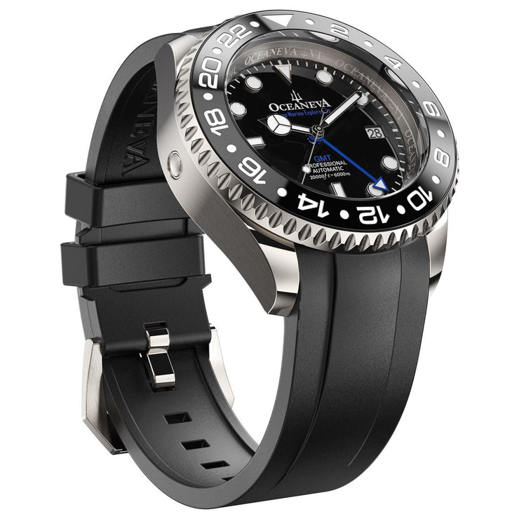 Oceaneva 6000m GMT Deep Marine Explorer VI Grade 5 Titanium Automatic Black