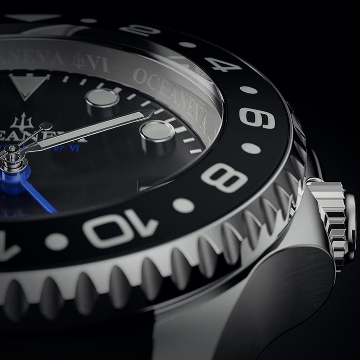 Oceaneva 6000m GMT Deep Marine Explorer VI Grade 5 Titanium Automatic Black