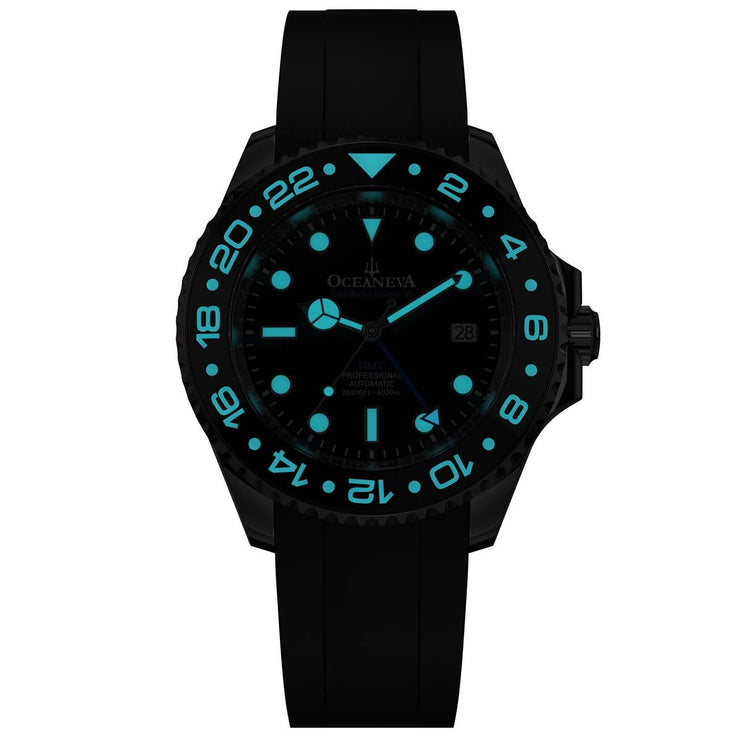 Oceaneva 6000m GMT Deep Marine Explorer VI Grade 5 Titanium Automatic Black