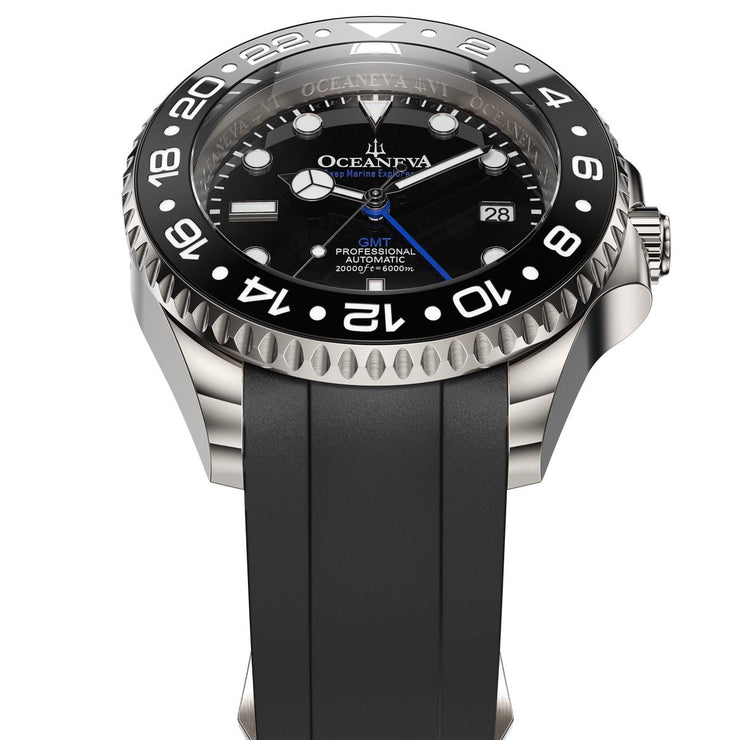 Oceaneva 6000m GMT Deep Marine Explorer VI Grade 5 Titanium Automatic Black