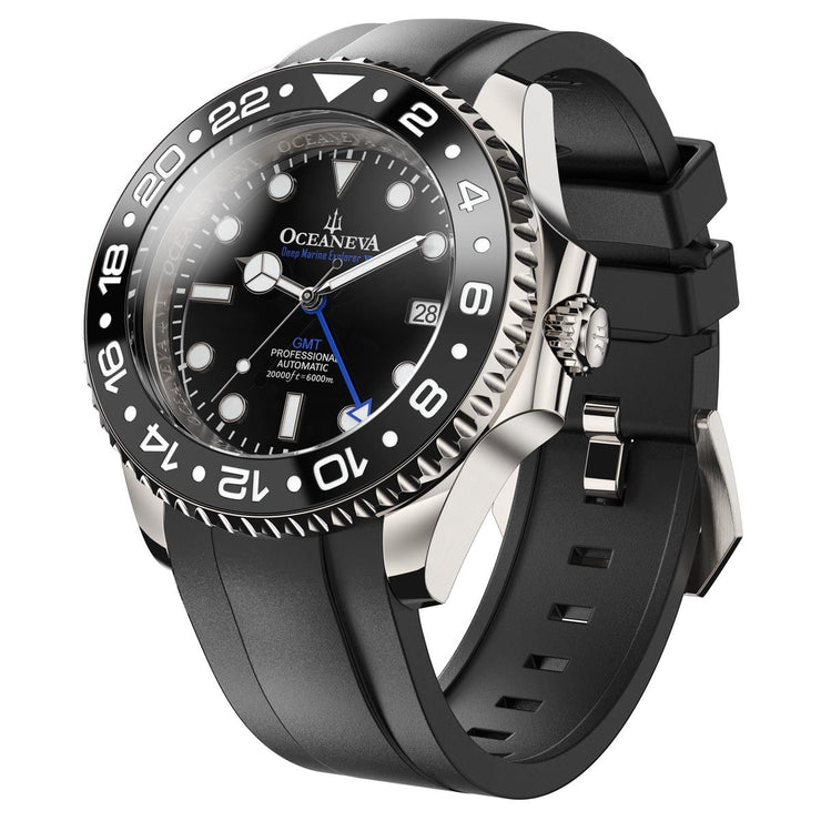 Oceaneva 6000m GMT Deep Marine Explorer VI Grade 5 Titanium Automatic Black