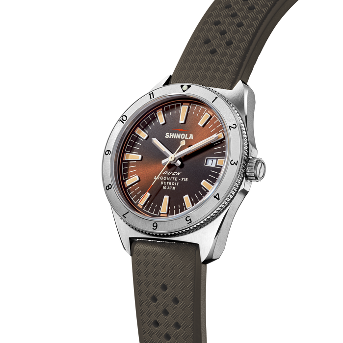 Shinola Duck 1040 40mm Mallard Brown angled shot picture
