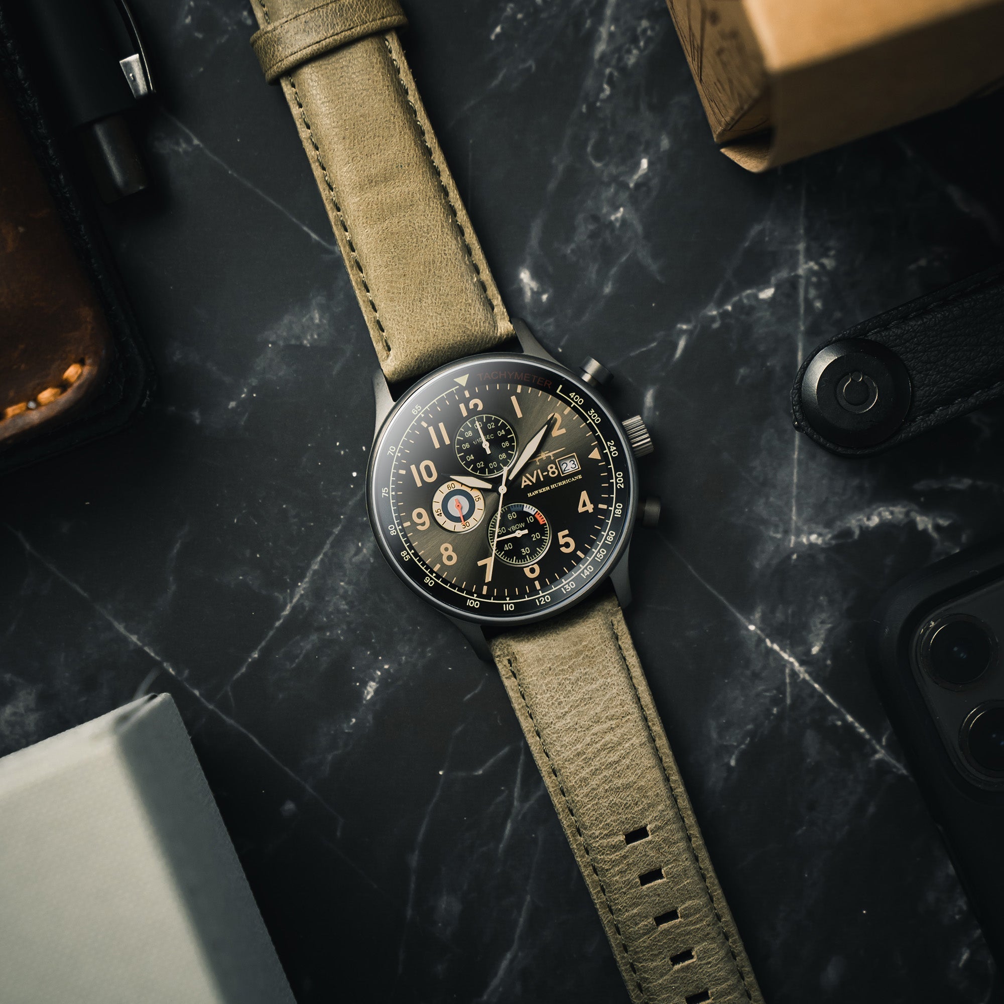 AVI-8 Hawker Hurricane Classic Chronograph Dark Earth | Watches.com