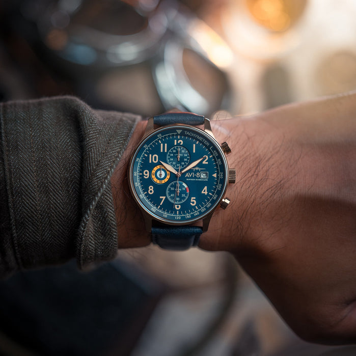 Hawker Hurricane Classic Chronograph Regent Blue angled shot picture